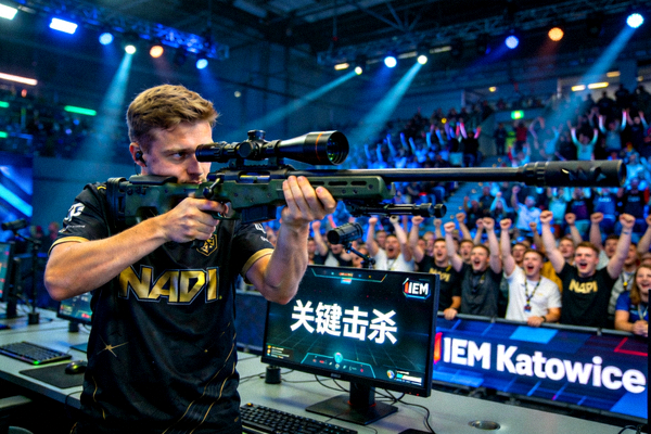 CS:GO IEM卡托维兹站比赛现场 - NAVI战队s1mple使用AWP完成关键击杀