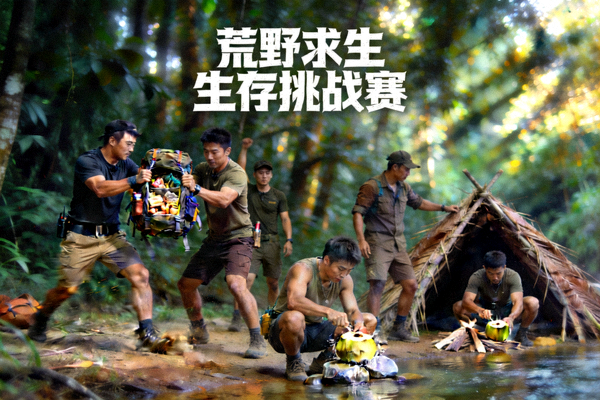 荒野求生生存挑战赛 - 选手在极限环境中进行资源争夺与生存对抗